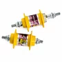 Par Cubo Bike 72 Furos Rolamentado Rosca Amarelo