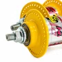 Par Cubo Bike 72 Furos Rolamentado Rosca Amarelo