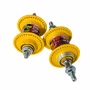 Par Cubo Bike 72 Furos Rolamentado Rosca Amarelo