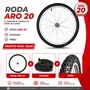 Roda Dianteira A20 Alumínio Natural Pneus + Câmaras de Ar