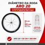 Roda Dianteira A20 Alumínio Natural Pneus + Câmaras de Ar