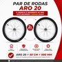 Par Roda Dianteira/Traseira A20 Alumínio Natural Pneu+Câmara