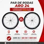 Kit Roda Dianteira e Traseira A24 Alumínio Natural Pneu+Câmara