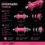 Par Cubo Bike Alumínio 72 Furos Rolamento Diant/Tras Rosca Rosa Bebe