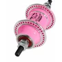 Par Cubo Bike Alumínio 72 Furos Rolamento Diant/Tras Rosca Rosa Bebe
