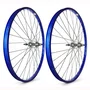 Par Rodas Azul Alumínio P/bike Aro26x 1.1/2x2 Raio Grosso Azul