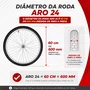 Roda Dianteira A24 Alumínio Natural Pneus + Câmaras de Ar