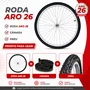 Roda Dianteira A26 Alumínio Natural Pneus + Câmaras de Ar